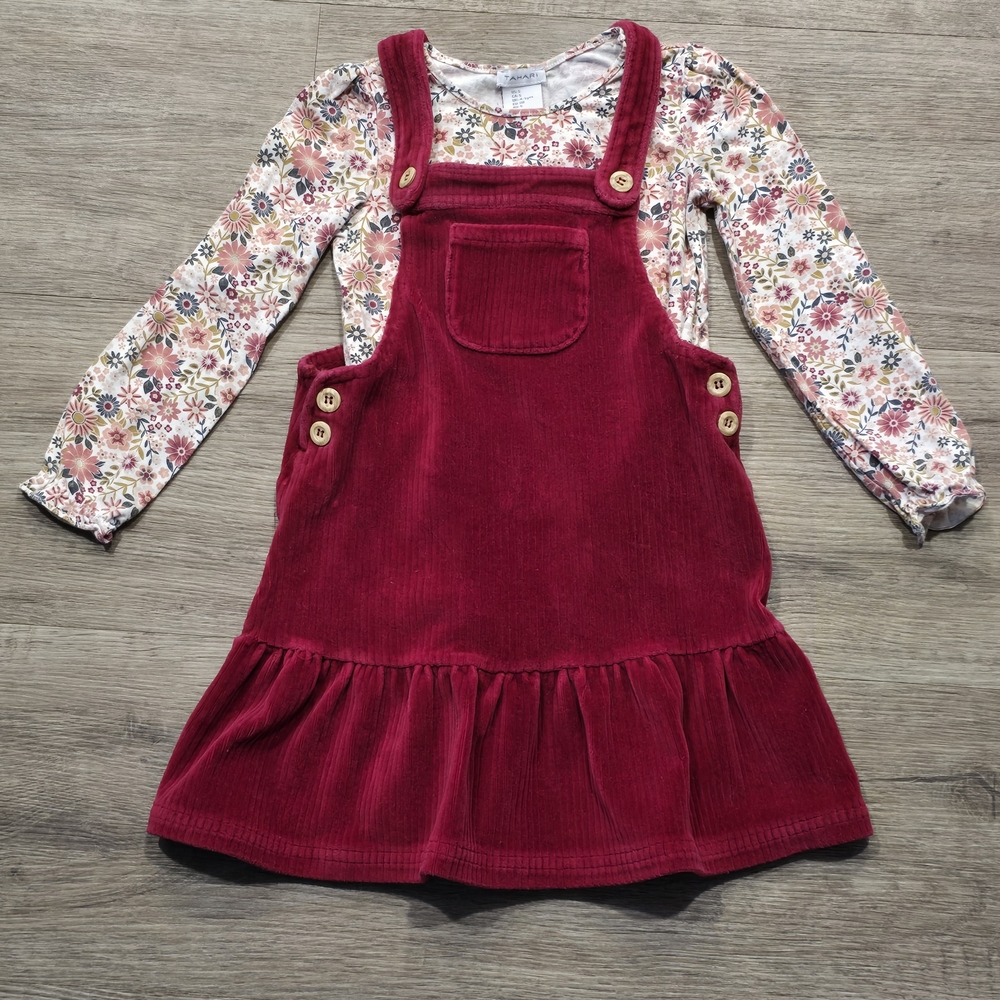 Tahari Kids Red Corduroy Matching Set Size 5